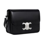 CELINE TEEN TRIOMPHE BAG IN SHINY CALFSKIN BLACK