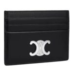 CELINE CARD HOLDER TRIOMPHE IN SHINY CALFSKIN BLACK