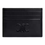 CELINE CARD HOLDER TRIOMPHE IN SHINY CALFSKIN SMOKED BROWN