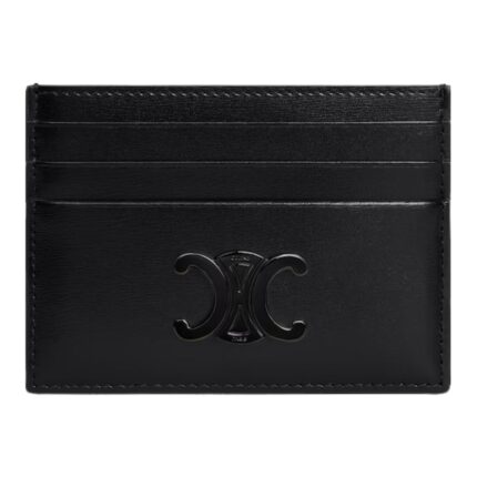 CELINE CARD HOLDER TRIOMPHE IN SHINY CALFSKIN BLACK