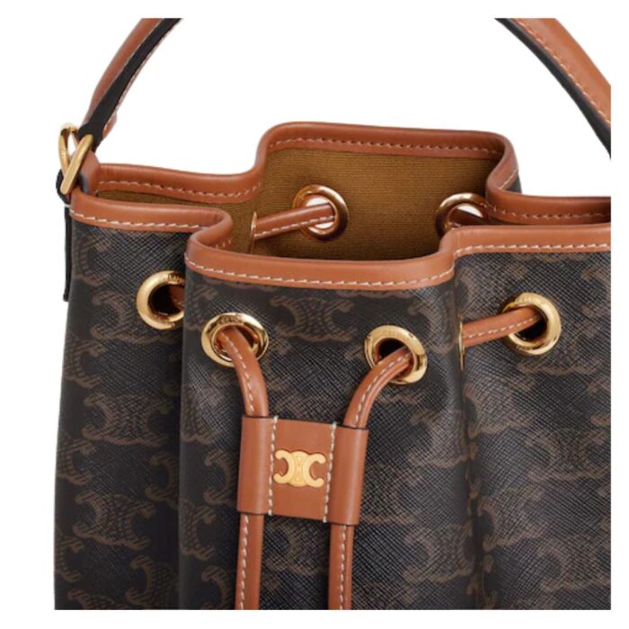 CELINE TEEN CLARA BAG IN TRIOMPHE CANVAS AND CALFSKIN