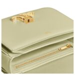 CELINE TEEN TRIOMPHE BAG IN SHINY CALFSKIN ALMOND GREEN
