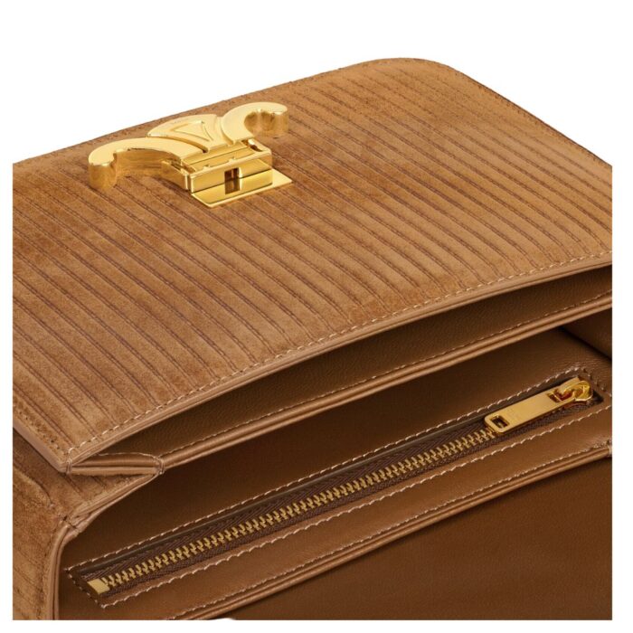 CELINE TEEN TRIOMPHE BAG IN STRIPED SUEDE CALFSKIN