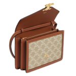 CELINE ENVELOPPE BAG IN TRIOMPHE CANVAS AND CALFSKIN