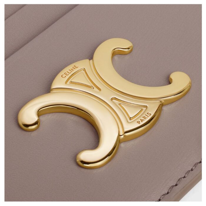CELINE CARD HOLDER TRIOMPHE IN SHINY CALFSKIN PEBBLE
