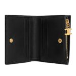 CELINE COMPACT WALLET TRIOMPHE CHARMS IN GRAINED CALFSKIN BLACK