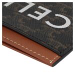 CELINE CARD HOLDER IN TRIOMPHE CANVAS WITH CELINE PRINT TAN