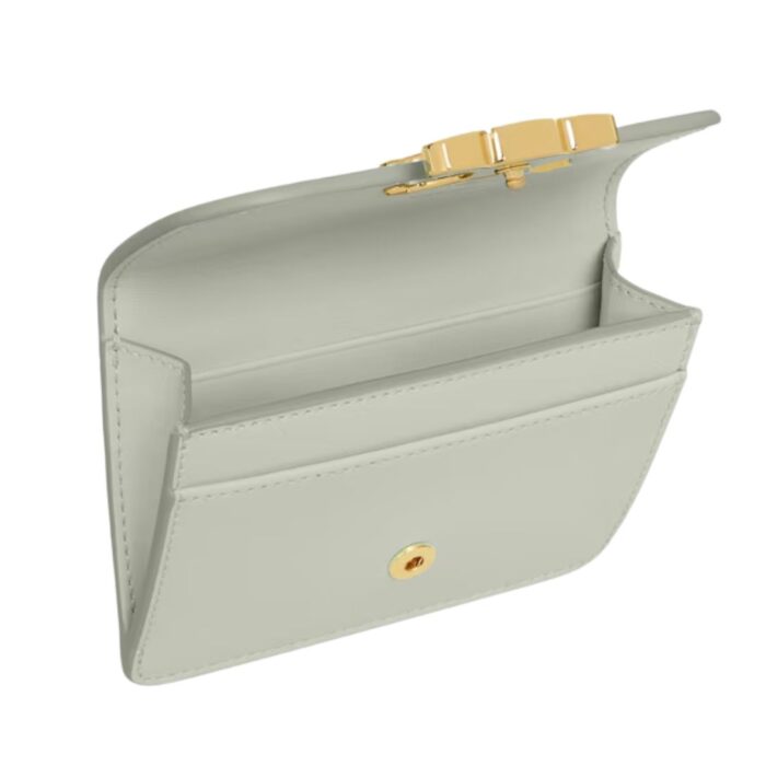 CELINE CARD HOLDER WITH FLAP TRIOMPHE IN SHINY CALFSKIN LIGHT CLAY