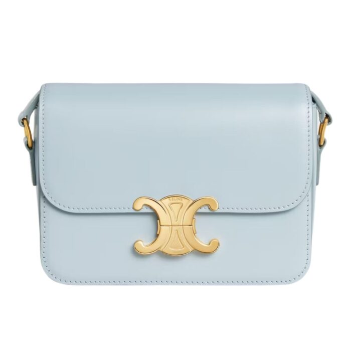 CELINE TEEN TRIOMPHE BAG IN SHINY CALFSKIN RED CANYON