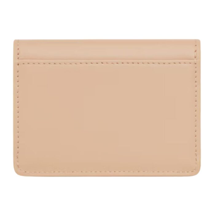CELINE CARD HOLDER WITH FLAP TRIOMPHE IN SHINY CALFSKIN OAT BEIGE