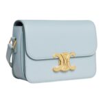 CELINE TEEN TRIOMPHE BAG IN SHINY CALFSKIN ICE BLUE
