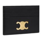 CELINE CARD HOLDER TRIOMPHE IN SHINY CALFSKIN BLACK