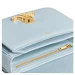 CELINE TEEN TRIOMPHE BAG IN SHINY CALFSKIN ICE BLUE