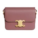 CELINE TEEN TRIOMPHE BAG IN SHINY CALFSKIN PASTEL PINK