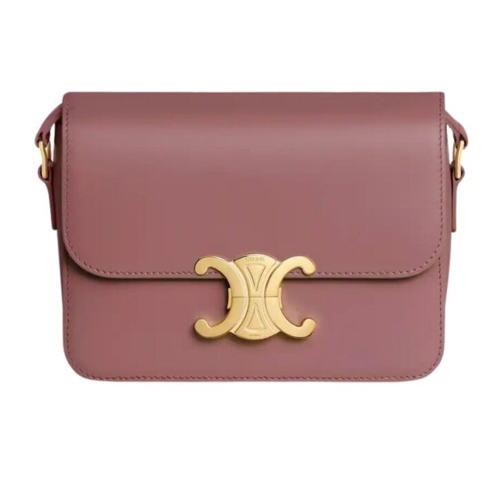 CELINE TEEN TRIOMPHE BAG IN SHINY CALFSKIN RED CANYON