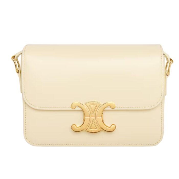 CELINE TEEN TRIOMPHE BAG IN SHINY CALFSKIN RED CANYON