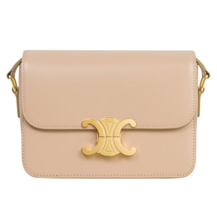 CELINE TEEN TRIOMPHE BAG IN SHINY CALFSKIN RED CANYON