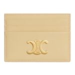 CELINE CARD HOLDER TRIOMPHE IN SHINY CALFSKIN SMOKED BROWN