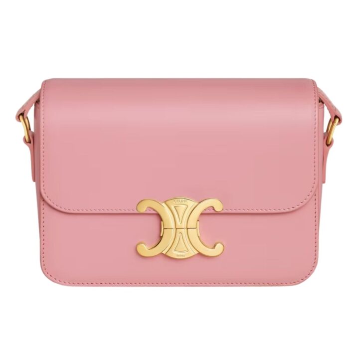 CELINE TEEN TRIOMPHE BAG IN SHINY CALFSKIN RED CANYON