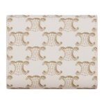 CELINE SMALL FLAP WALLET TRIOMPHE IN TRIOMPHE CANVAS WHITE-TAN