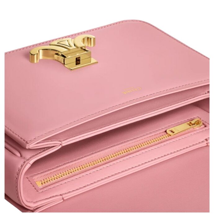 CELINE TEEN TRIOMPHE BAG IN SHINY CALFSKIN ROSE