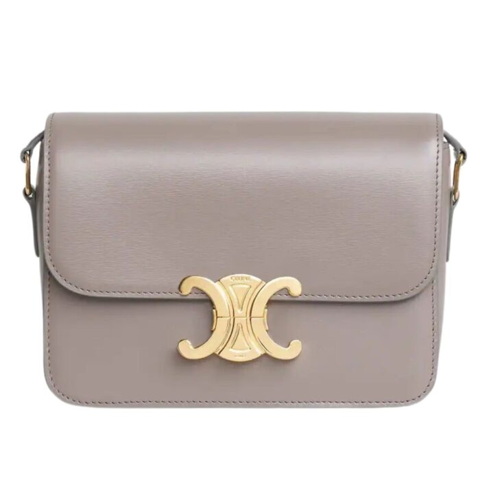 CELINE TEEN TRIOMPHE BAG IN SHINY CALFSKIN RED CANYON