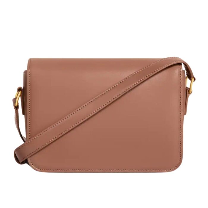 CELINE TEEN TRIOMPHE BAG IN SHINY CALFSKIN BRONZE