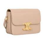 CELINE TEEN TRIOMPHE BAG IN SHINY CALFSKIN OAT BEIGE