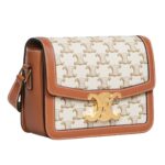 CELINE TEEN TRIOMPHE BAG IN TRIOMPHE CANVAS AND CALFSKIN WHITE