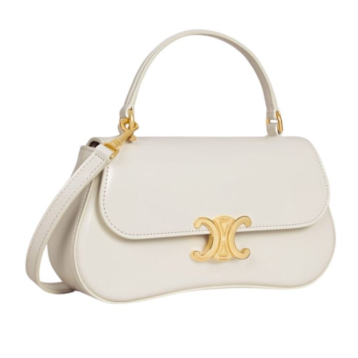 CELINE TEEN LOLA IN SHINY CALFSKIN WHITE COTTON
