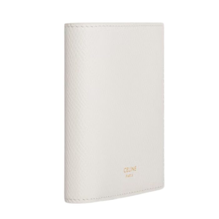 CELINE COMPACT WALLET TRIOMPHE CHARMS IN GRAINED CALFSKIN RICE