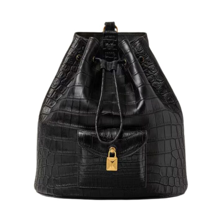 LORO PIANA EXTRA DRAWSTRING BACKPACK L27 BLACK