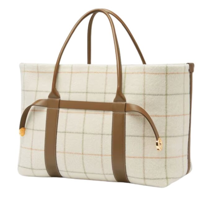 LORO PIANA LARGE GHIERA SHOPPER TARTAN