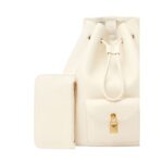 LORO PIANA EXTRA DRAWSTRING BACKPACK L27 WHISPER WHITE