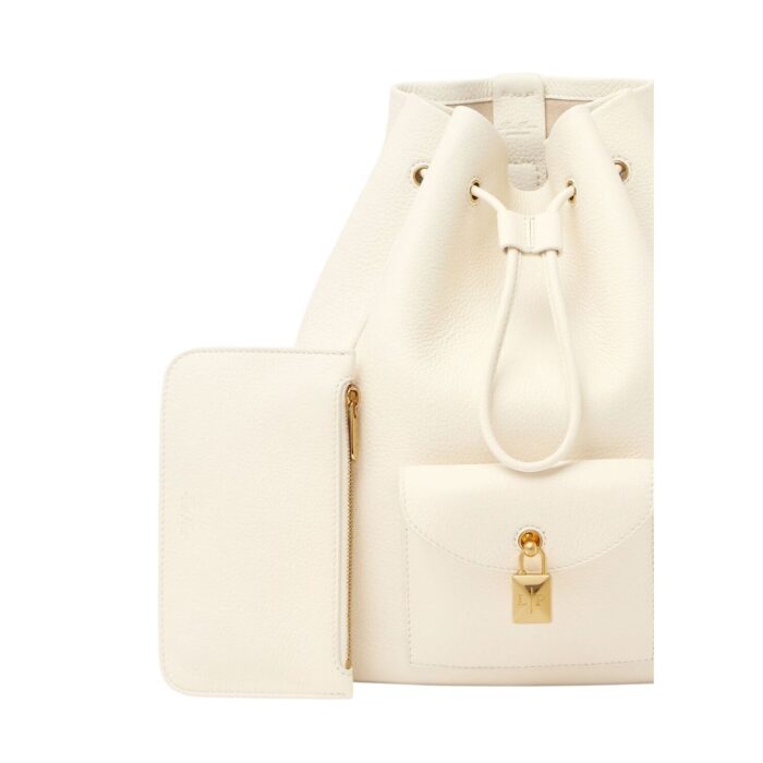 LORO PIANA EXTRA DRAWSTRING BACKPACK L27 WHISPER WHITE