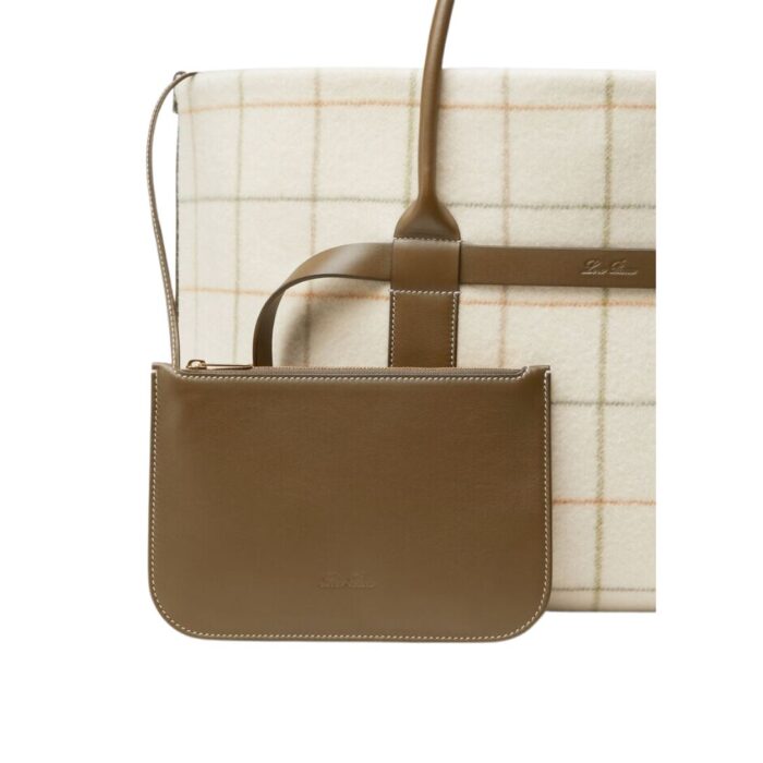 LORO PIANA LARGE GHIERA SHOPPER TARTAN