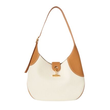 LORO PIANA MEDIUM BOBBIN BAG WHISPER WHITE-WHEAT BRAN