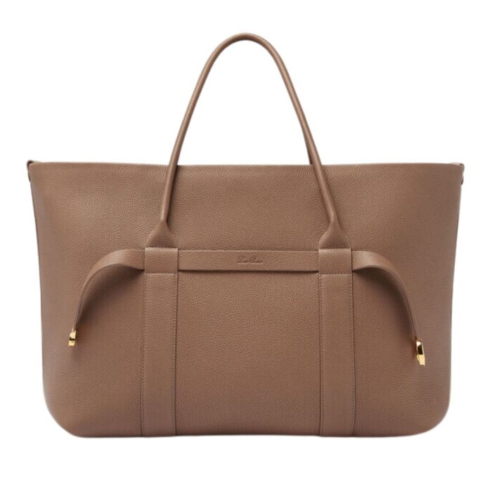 LORO PIANA LARGE GHIERA SHOPPER LIGHT TRAVERTINE