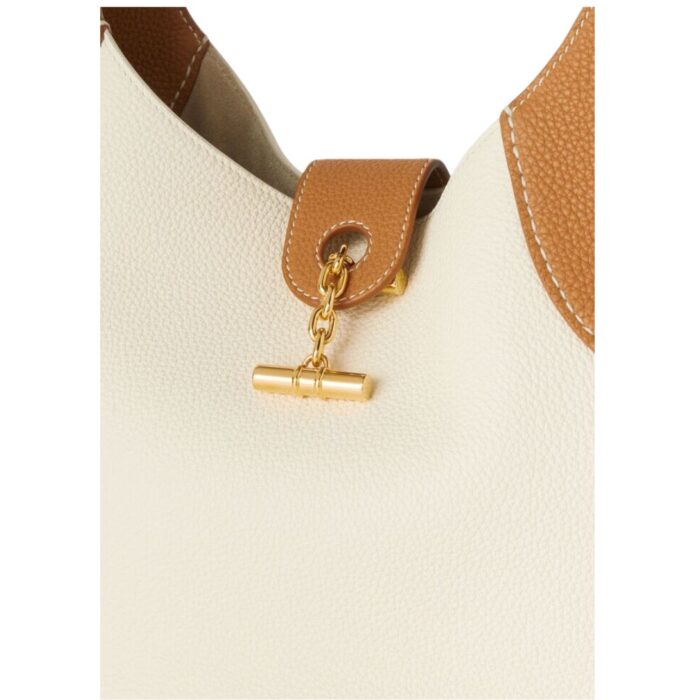 LORO PIANA MEDIUM BOBBIN BAG WHISPER WHITE-WHEAT BRAN