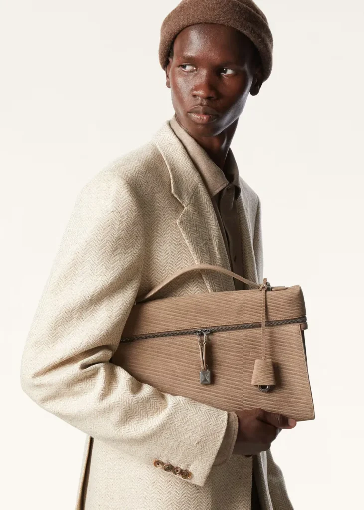Authentic Loro Piana briefcases and messenger bags for men — structured calfskin professional carry from the Italian house, verified originals at The Authentic Bags