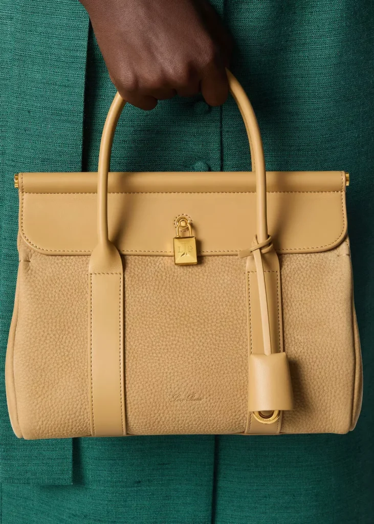 Authentic Loro Piana top handle and totes for women — Italian calfskin structured carry with hardware top handles and interior organisation, verified originals at The Authentic Bags